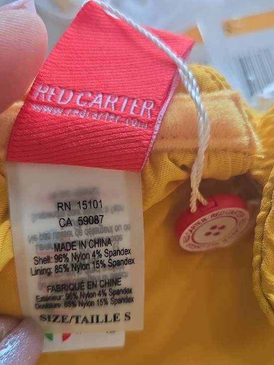 Red Carter Womens Yellow Texture Bandeau Top Swim Beach Summer Size S NWT - Picture 8 of 9